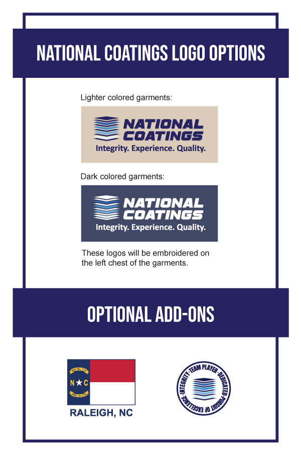 National Coatings Logo Options