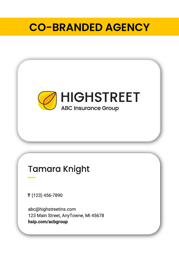 HIGHSTREET Co-Branded Agency Business Cards