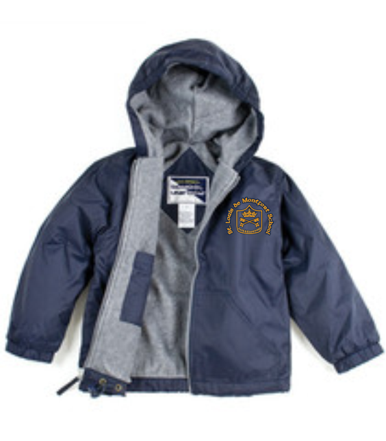 School Fleece Lined Nylon Jacket with Hood