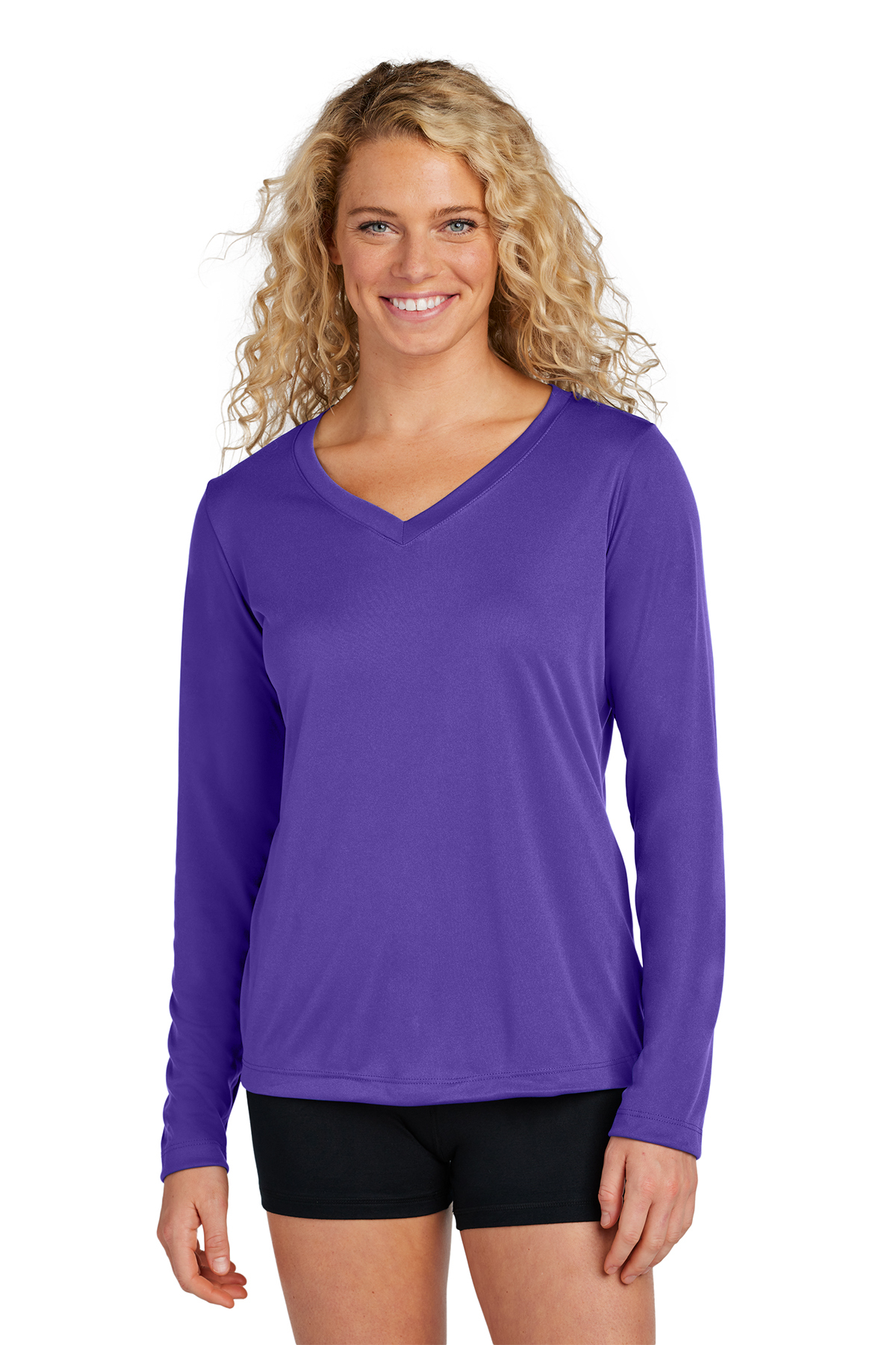 Ladies Long Sleeve PosiCharge V-Neck Tee