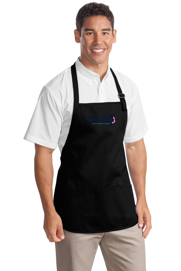 Medium-Length Apron with Pouch Pockets