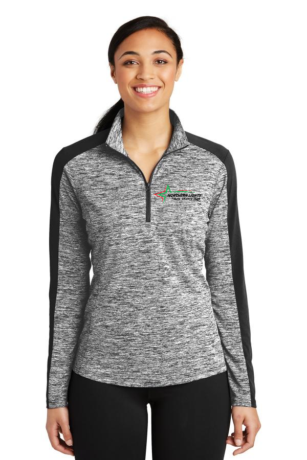 Ladies PosiCharge Electric Heather Colorblock 1/4-Zip Pullover