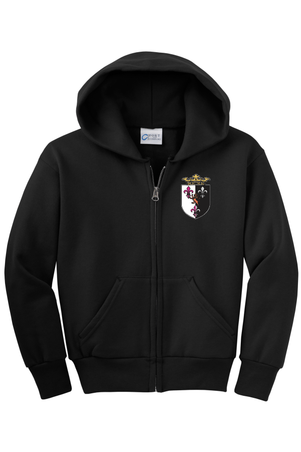 Youth Core Fleece Full-Zip Hooded Sweatshirt PC90YZH