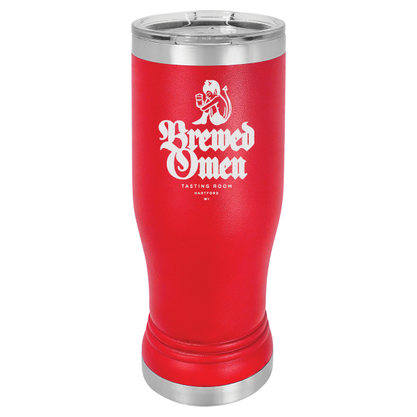 C5-Red 14 oz. Polar Camel Pilsner Tumbler with Clear Lid-LTM943