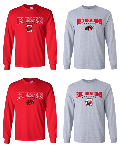 Long Sleeve T-Shirt - Cortland Logo with Mascot T-Shirt