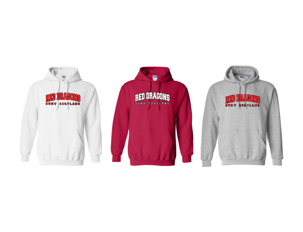 Hooded Sweatshirt - Cortland Red Dragons Hooded Sweatshirt with Logo