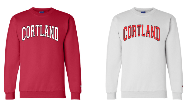 Crew Sweatshirt - Red or White Champion - Cortland Double Dry Eco Crewneck Sweatshirt