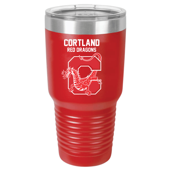 Drinkware - LTM7303 - Polar Camel 30 oz. Red Ringneck Vacuum Insulated Tumbler w/Clear Lid