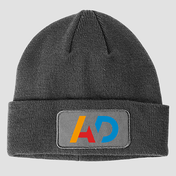 L. BA527 - Knit Patch Beanie.