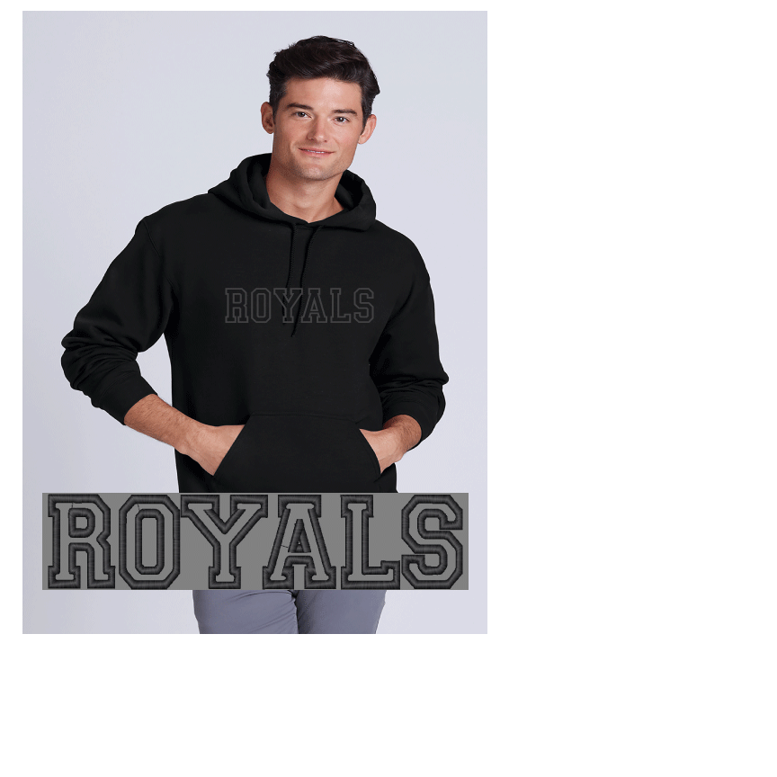 Blackout Hoodie or Royal with White