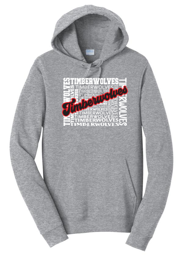 Grey Fleece Pullover Hooded Sweatshirt