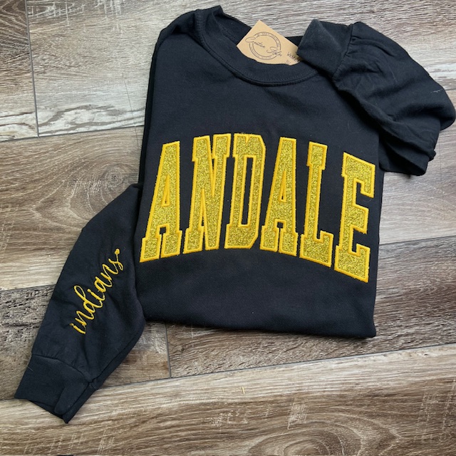 Andale Glitter Embroidered Long Sleeve Tee