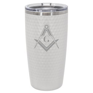 Polar Camel 20oz White Golf Tumbler with Dimples and Clear Slider Lid