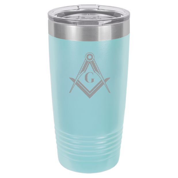 Polar Camel 20oz Light Blue Ringneck Vacuum Insulated Tumbler with Clear Lid