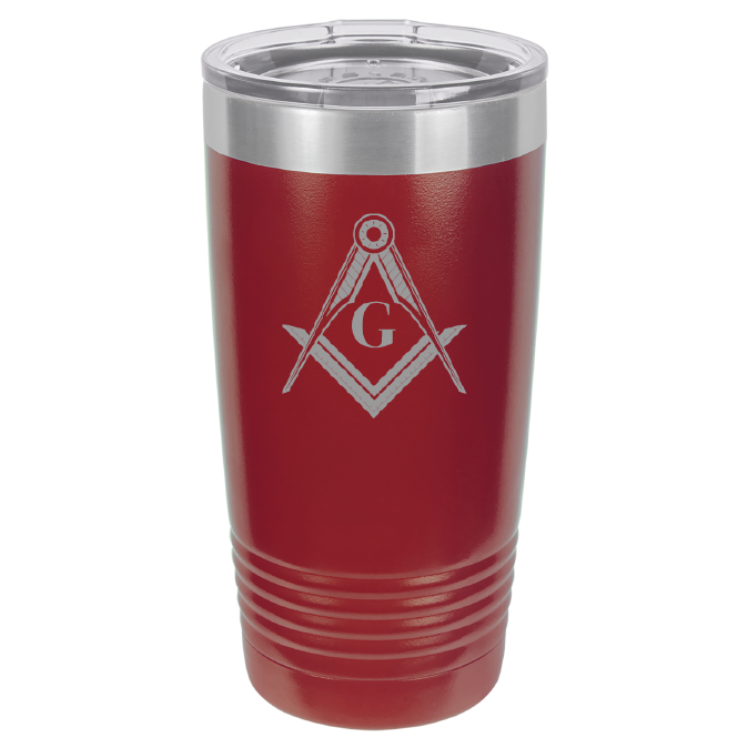 Polar Camel 20oz Maroon Ringneck Vacuum Insulated Tumbler with Clear Lid