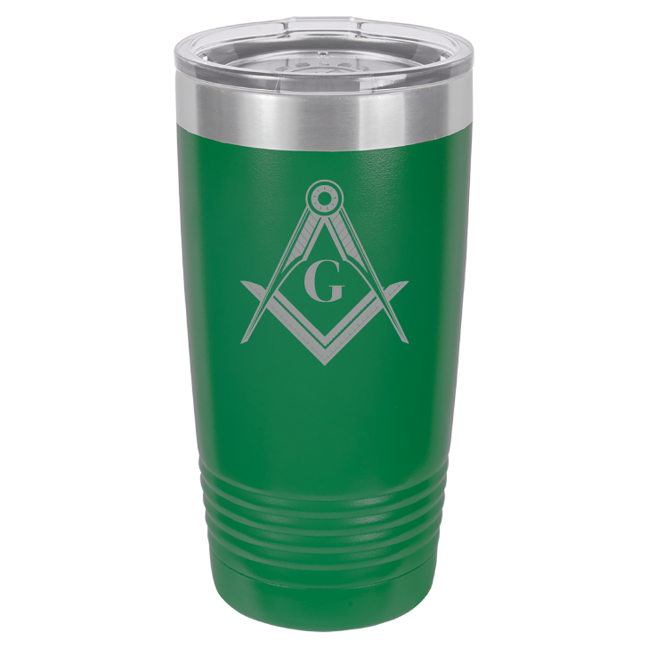 Polar Camel 20oz Green Ringneck Vacuum Insulated Tumbler with Clear Lid