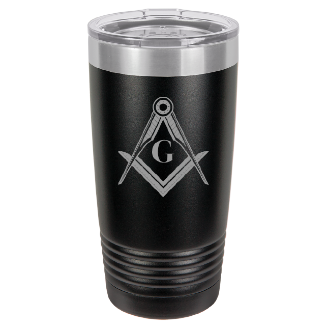 Polar Camel 20oz Black Ringneck Vacuum Insulated Tumbler with Clear Lid