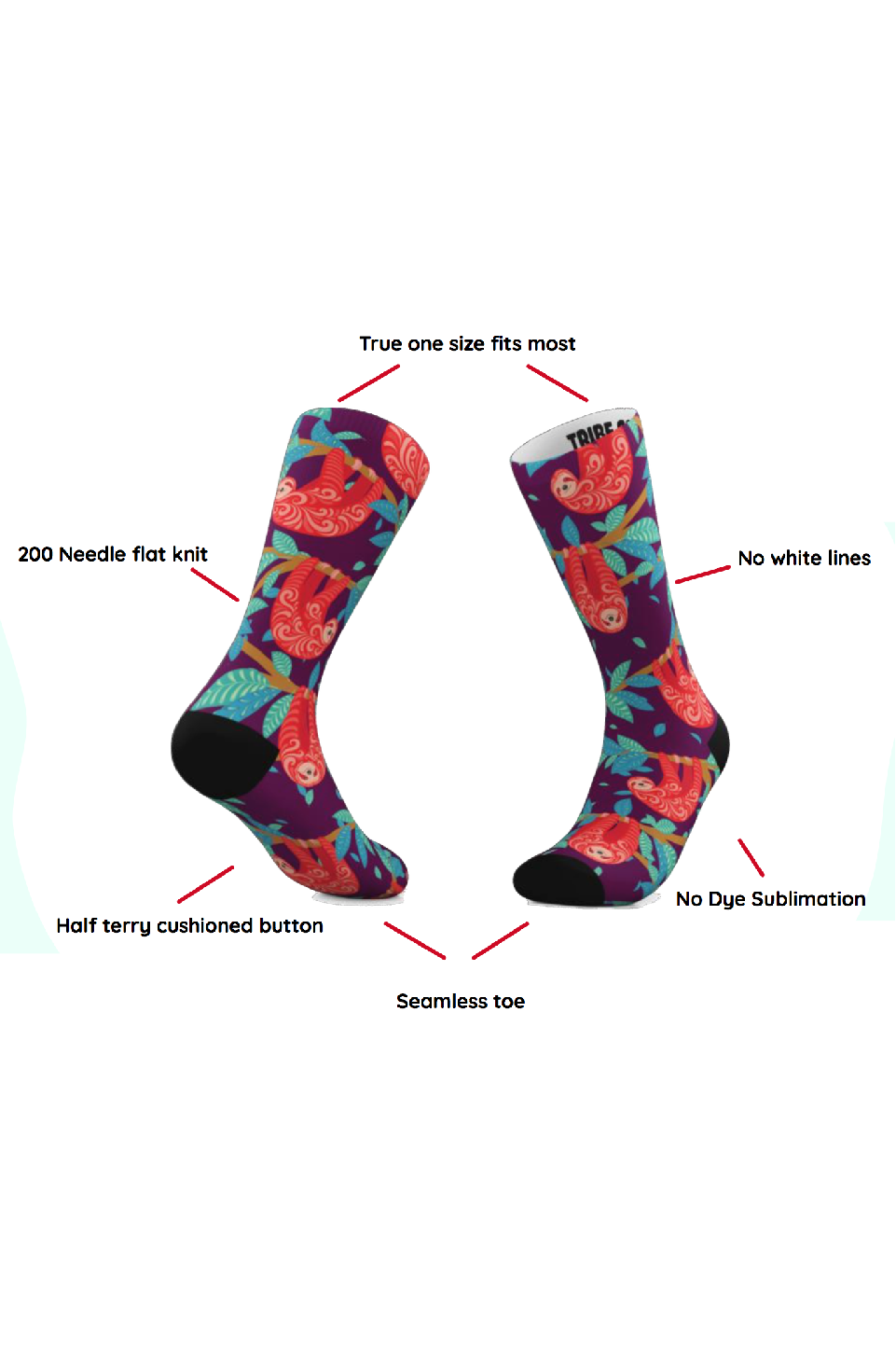 Custom Polyester Crew Socks