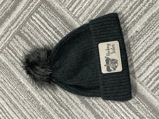 "Trojan Shield Hockey ______" Columbia Pom Beanie with Engraved Patch