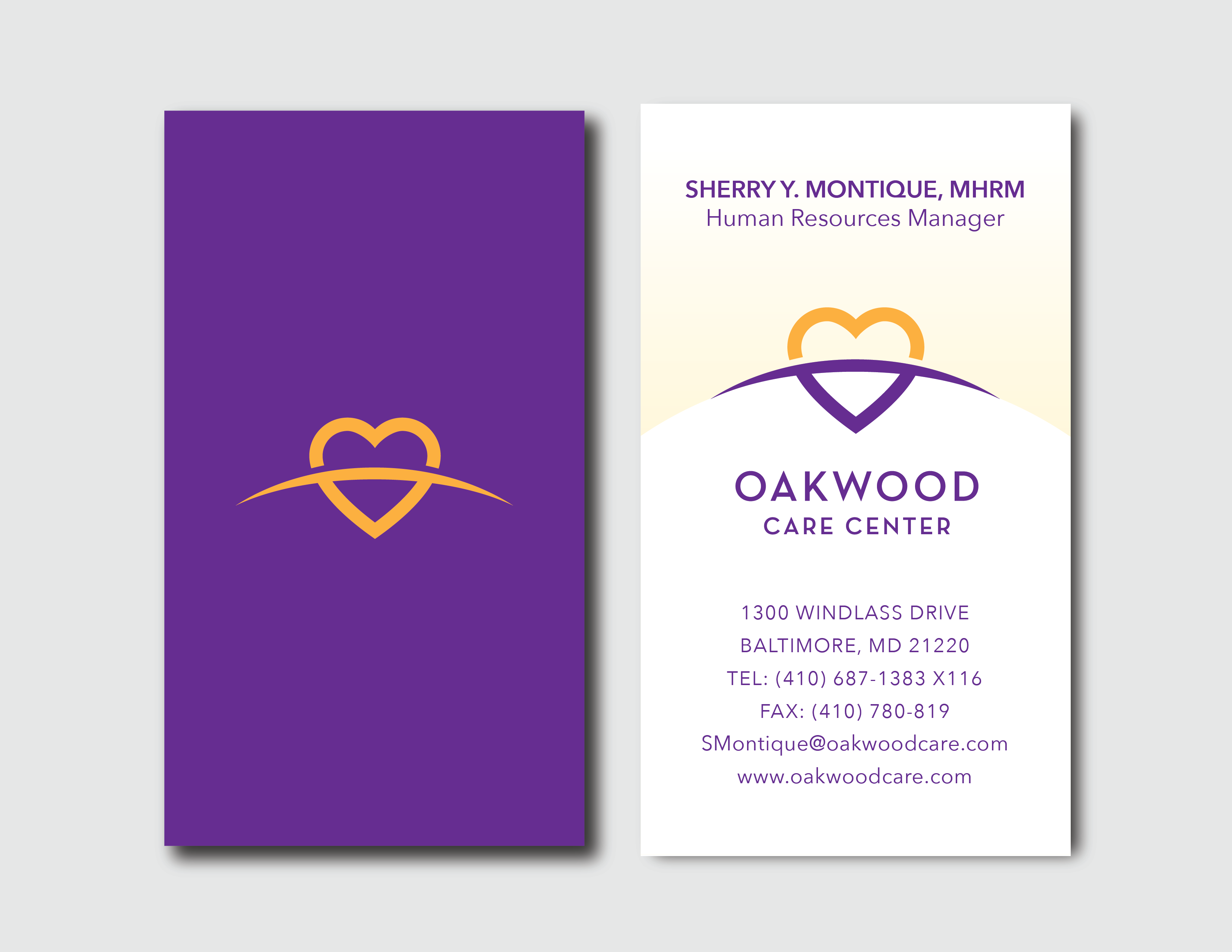 Oakwood Care Center Business Cards