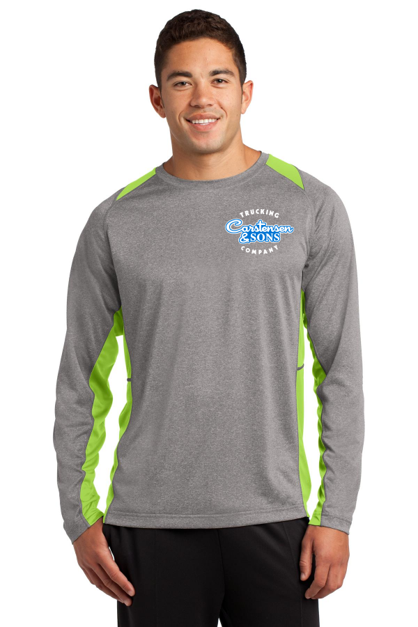 ST361LS Long Sleeve Heather Colorblock Contender Tee LCL