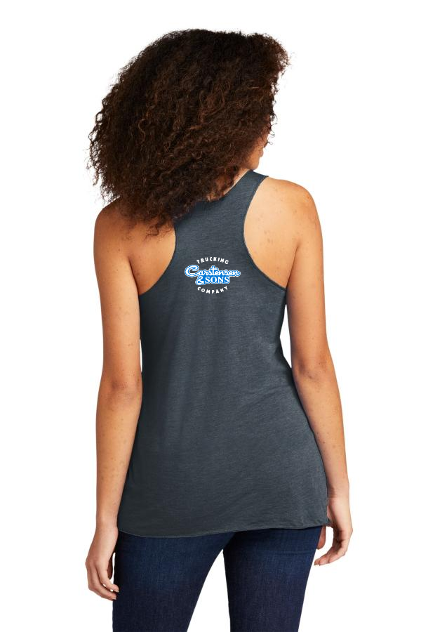 NL6733 Next Level Apparel  Women's Tri-Blend Racerback Tank BACK LOGO BETWEEN SHOULDER BLADES