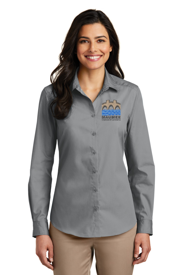 Maumee Chamber Ladies Long Sleeve Carefree Poplin Shirt