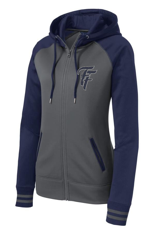 Ladies Sport-Wick Varsity Fleece Full-Zip Hooded Jacket