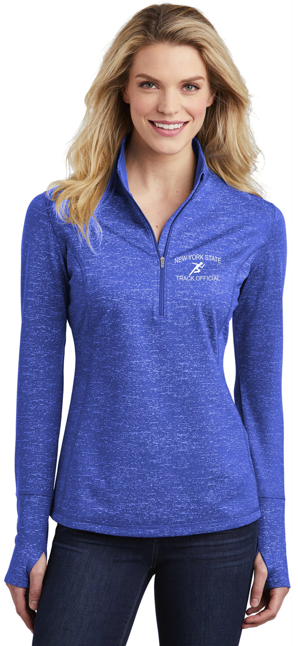 Stretch Reflective Heather 1/2-Zip Pullover-Ladies