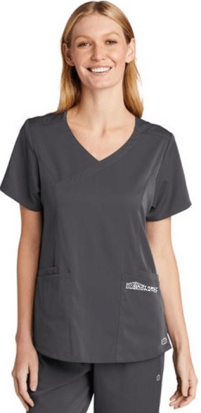 WOMENS Mock Wrap WonderWink Premiere Flex Top