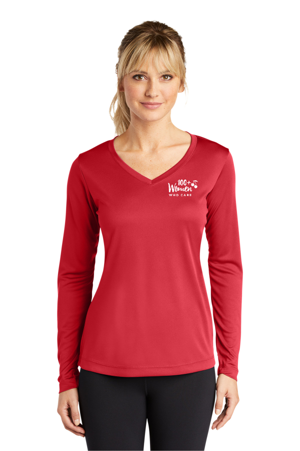 Ladies Long Sleeve PosiCharge Competitor V-Neck Tee