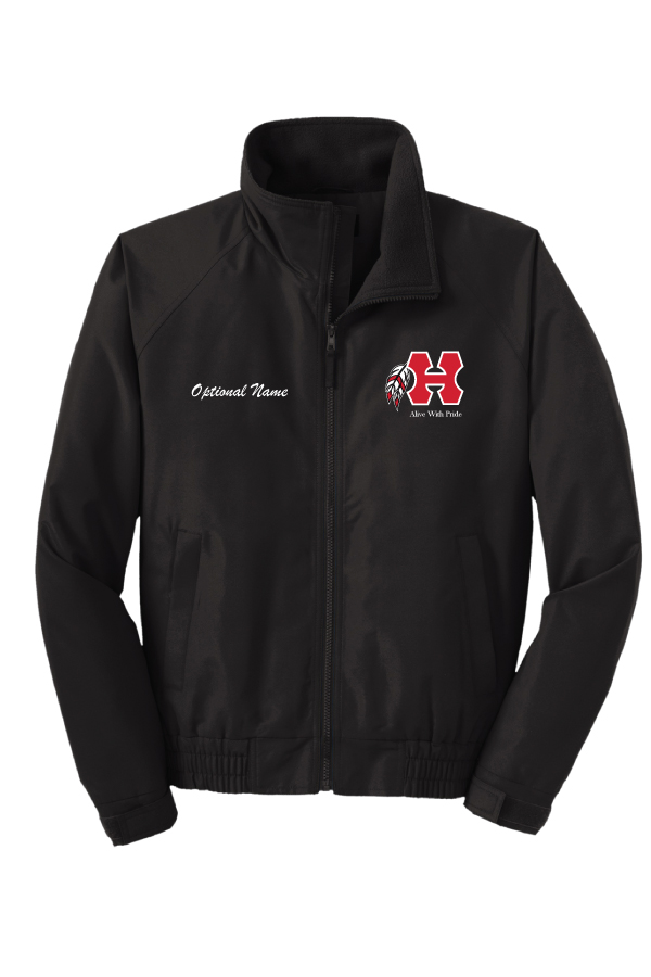 Uni-Sex Black Zip Jacket with embroidered logo