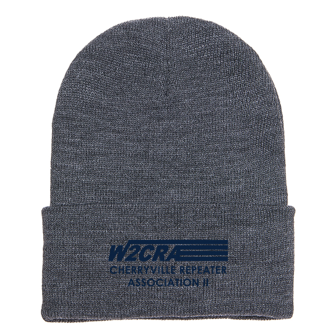 KSS1501 Dark Grey Cuffed Beanie with Navy Embroidery