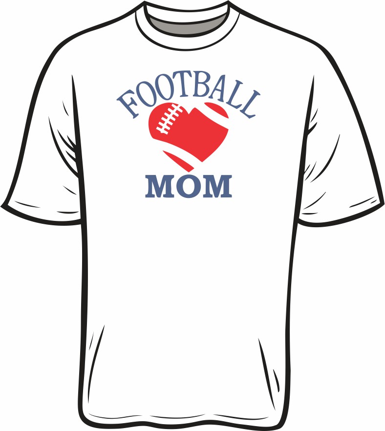 Football Mom Tee Heart