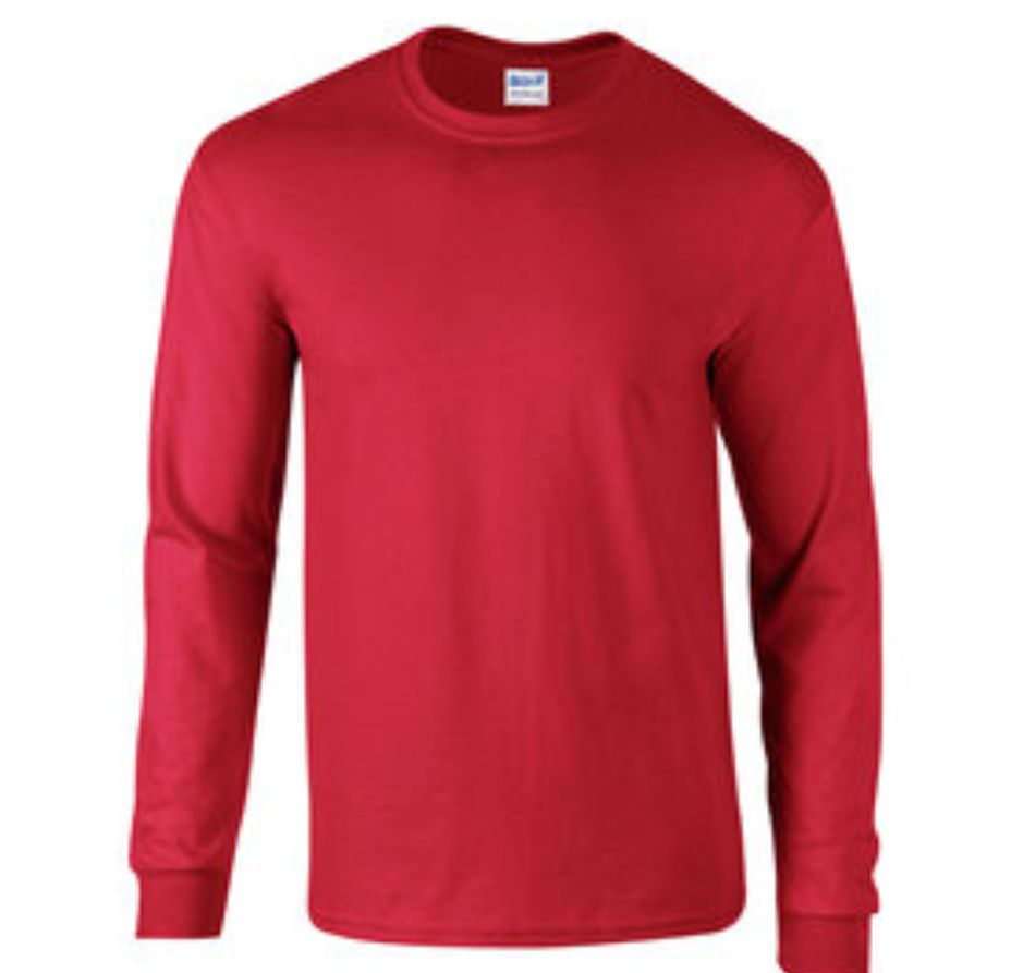 Red Gildan Adult 50/50 Long-Sleeve T-Shirt