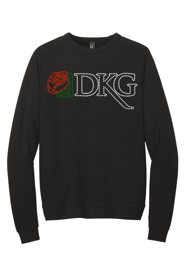 DKG Crewneck Sweatshirt - rhinestone front, screenprint back