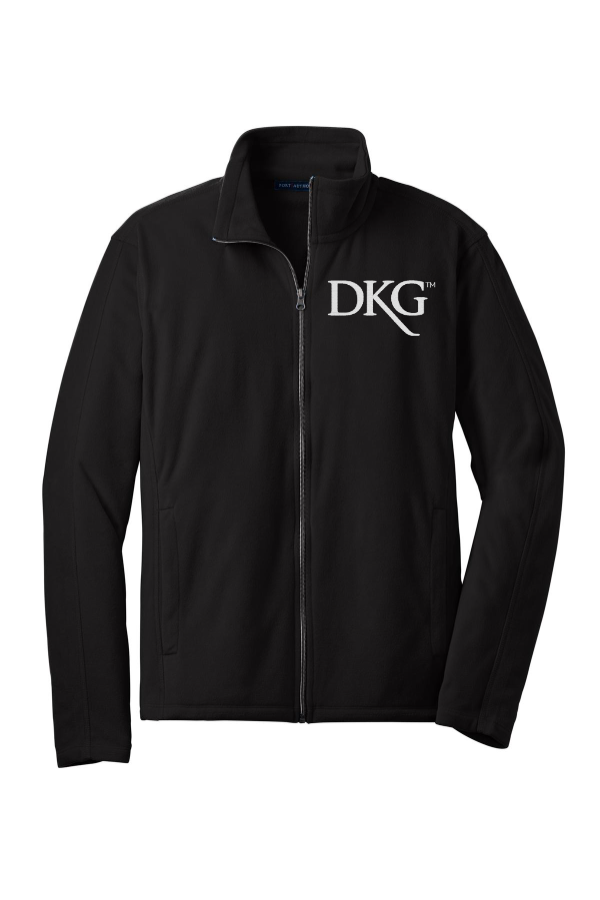 DKG Men's Full zip Microfleece Jacket with embroidery on left chest and sleeve