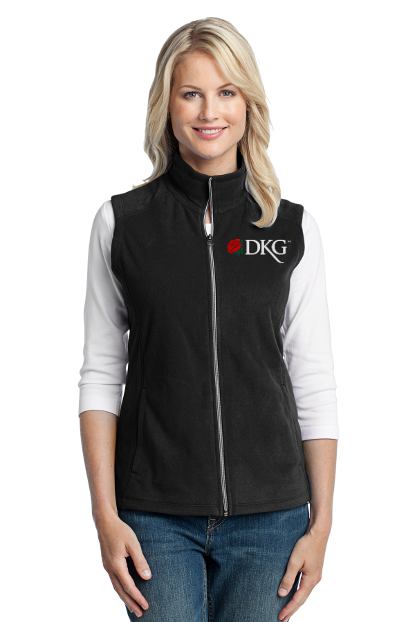 DKGLadies Microfleece Vest with embroidery