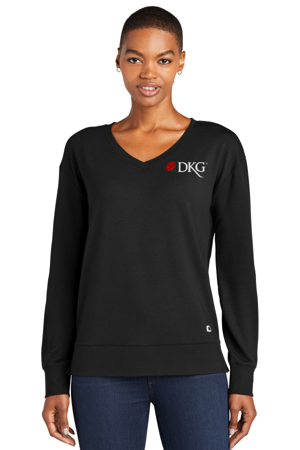 DKG Long Sleeve Vneck Tee EMB