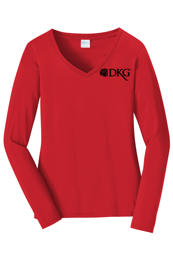 DKG Long Sleeve V-Neck Tee LPC450VLS EMB