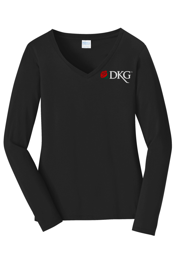 DKG Long Sleeve V-Neck Tee LPC450VLS EMB