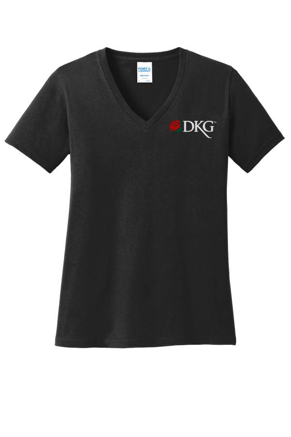 DKG Cotton V-Neck Tee LPC54V EMB