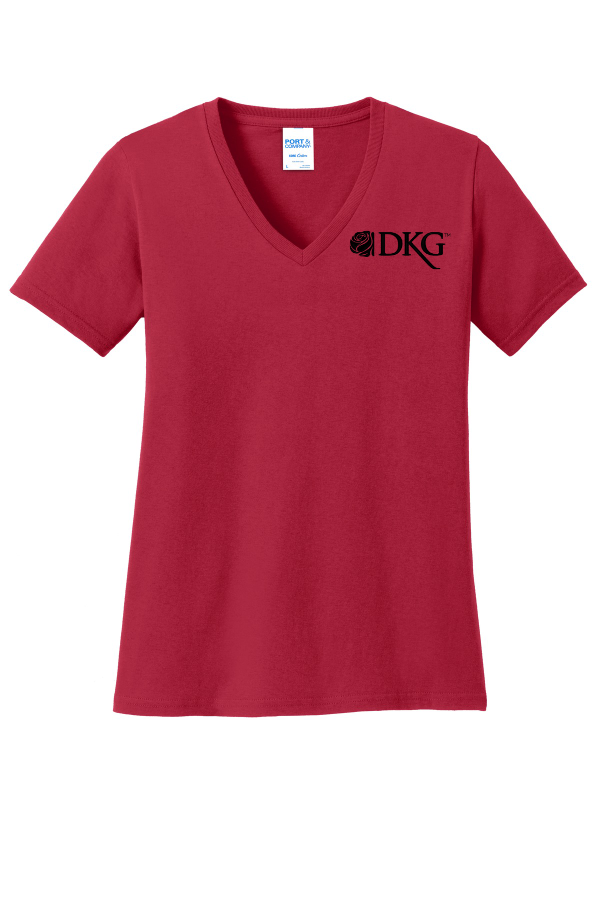 DKG Cotton V-Neck Tee LPC54V EMB