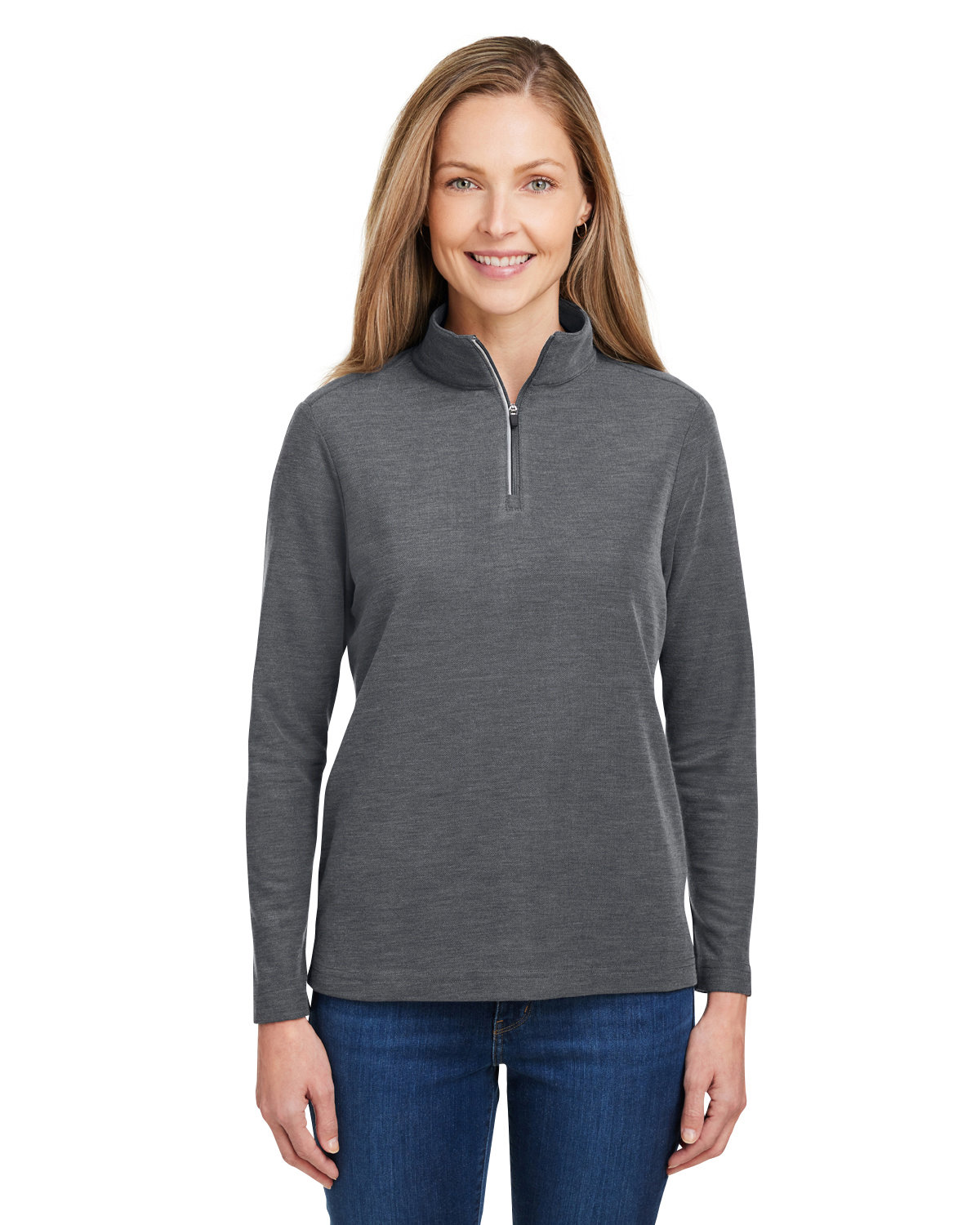 E001 CE405W Ladies  Fusion ChromaSoft Pique Quarter-Zip