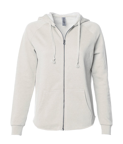 B009 PRM2500Z Womans California Wave Wash Zip Hoodie