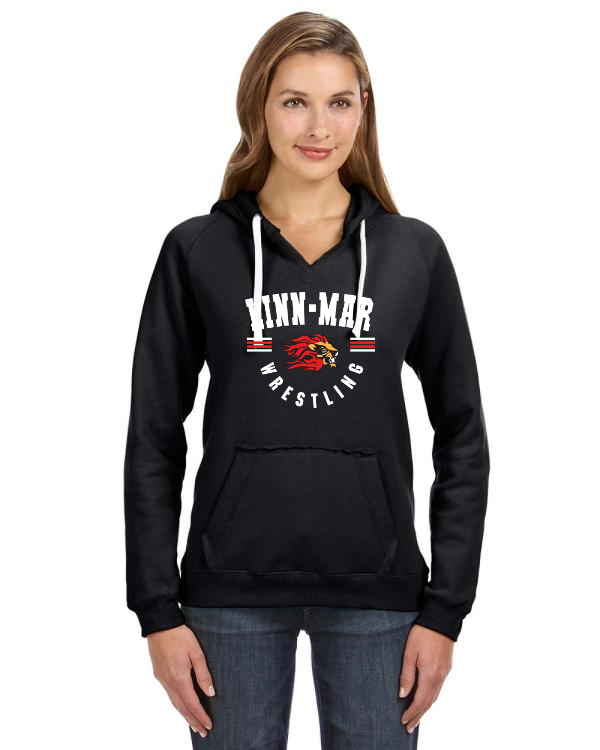 J AMERICA JA8836 Ladies  Sydney Brushed V-Neck Hooded Sweatshirt