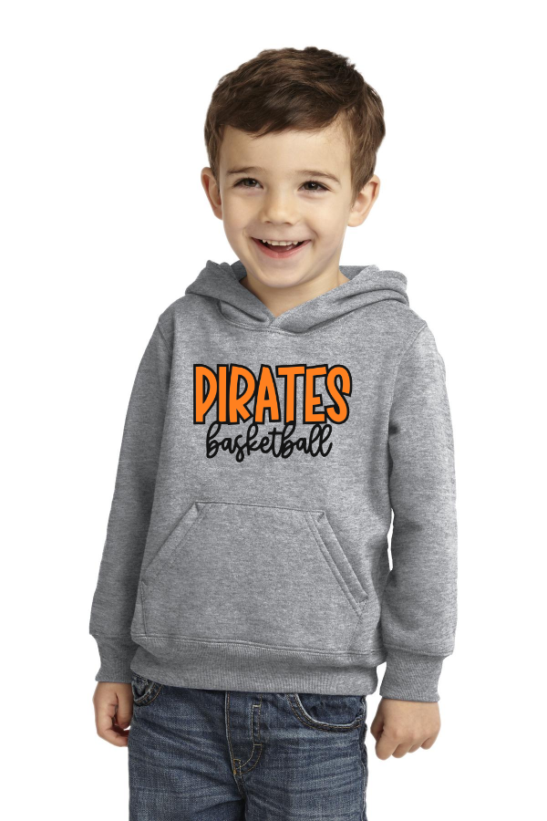 Pirate Basketball Toddler Fleece Pullover Hooded Sweatshirt