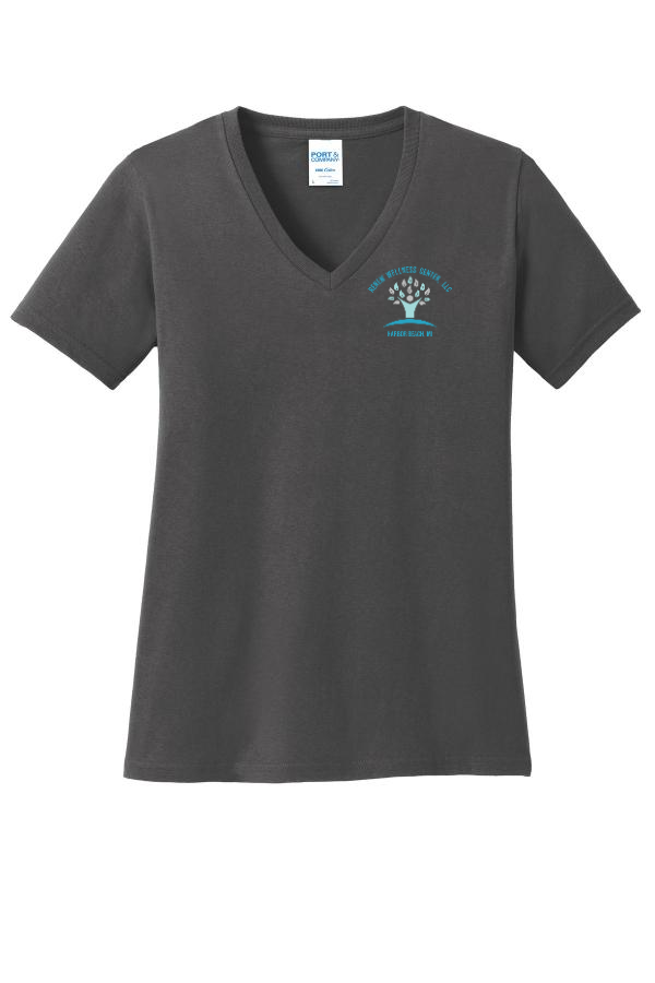 Port & Company Ladies Core Cotton V-Neck Tee