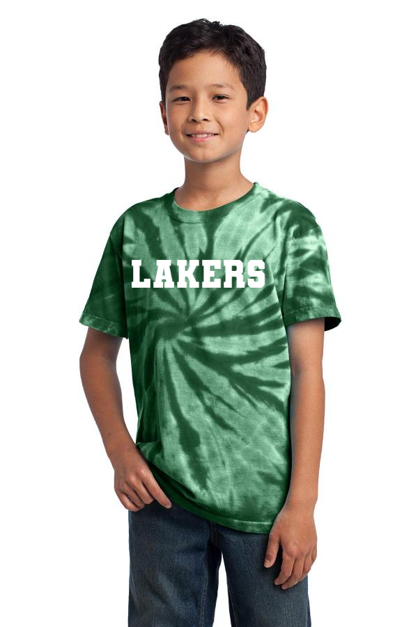 Youth Tie-Dye Tee with Block Lakers