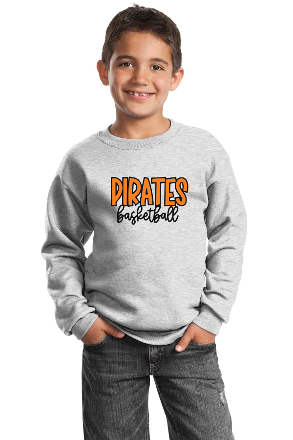 Pirates Basketball Youth Fleece Crewneck Sweatshirt